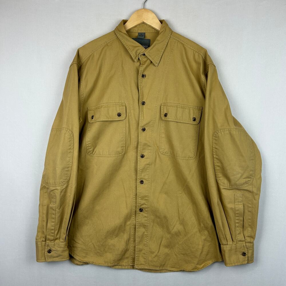 Stormy Kromer Canvas Shirt Jacket Thick Button Down Gold Men's Size XXL